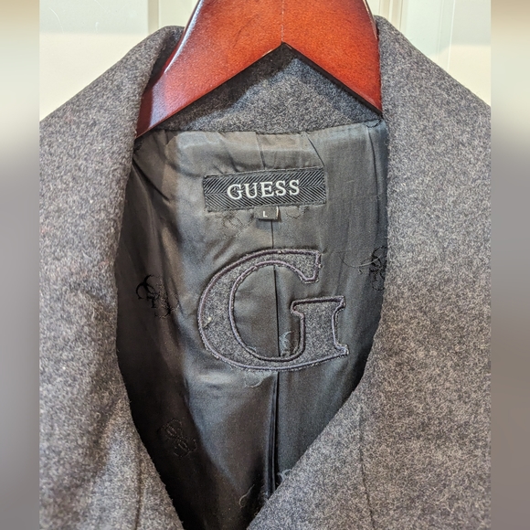 Guess Charcoal Gray Peacoat L - Picture 5 of 12